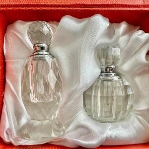 New in Box Set of TWO Crystal Perfume Bottles